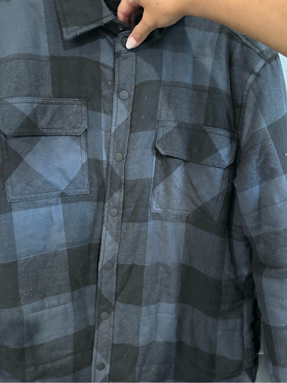 George Blue and Black Plaid Button-Down Shirt